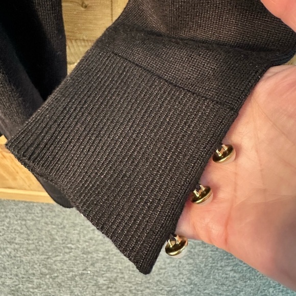 Retrology Black Open Front Cardigan Sweater Size Medium - Picture 9 of 10